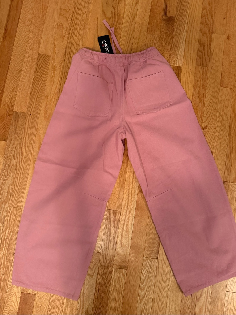 Wide-Leg Drawstring Trousers in Dusty Rose - Picture 3 of 4